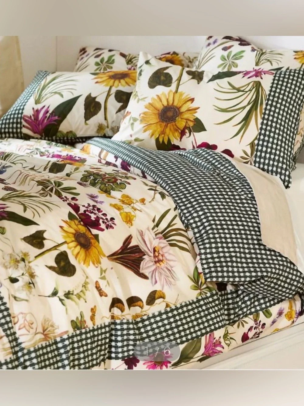 Anthropologie Organic Cotton Printed Percale Duvet Collection, King
